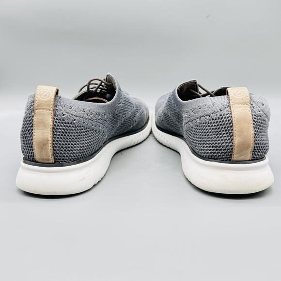 Cole Haan Shoes Mens 13 Gray Knit Zerogrand Stitchlite Wingtip Oxford Sneakers - Picture 6 of 12